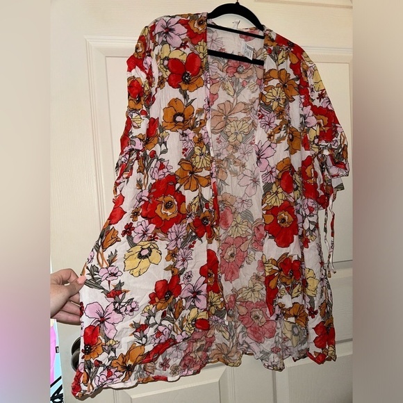 NWT Maurice’s women’s floral lightweight open front cardigan cover up M summer - Picture 4 of 7